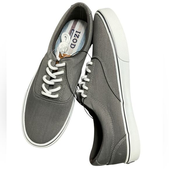 IZOD Men's Canvas Shoes Memory foam Gray Size 10 NIB - Picture 3 of 14